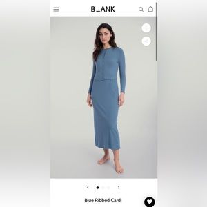 Dress Blank Blue Ribbed Cardigan